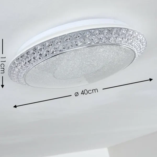 hofstein Plafonnier Litto LED Blanc, 1 lumière, Télécommandes* Lampes Modernes