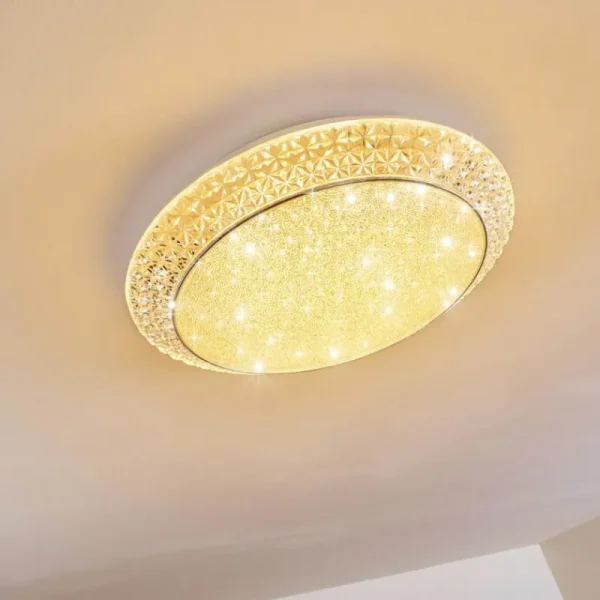 hofstein Plafonnier Litto LED Blanc, 1 lumière, Télécommandes* Lampes Modernes