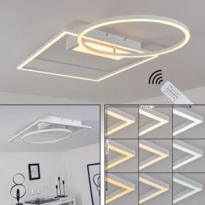 hofstein Plafonnier Loftheim LED Chrome, Blanc, 1 lumière* Lampes Modernes