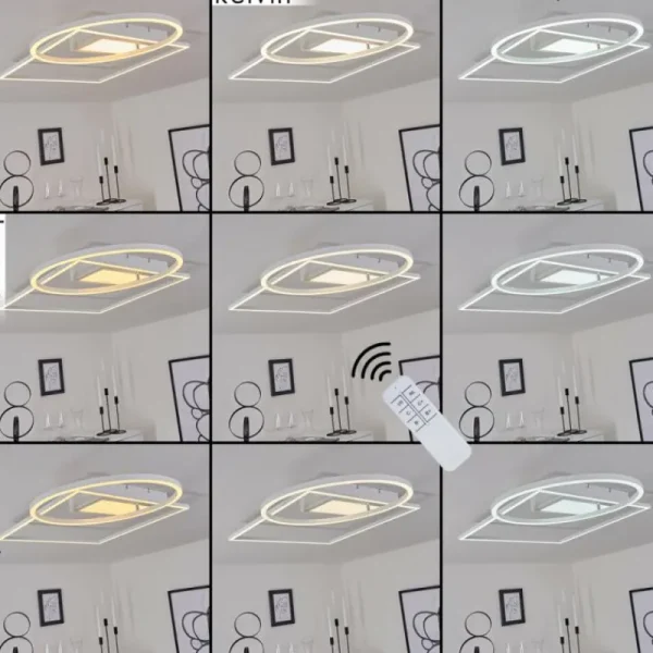 hofstein Plafonnier Loftheim LED Chrome, Blanc, 1 lumière* Lampes Modernes