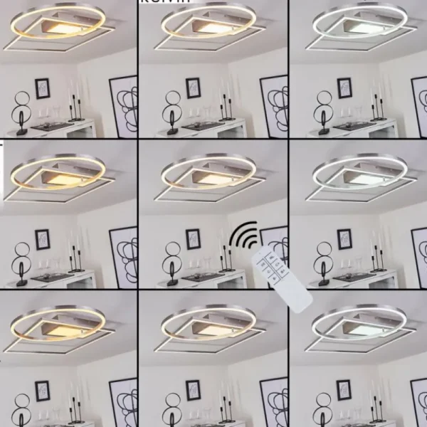 hofstein Plafonnier Loftheim LED Chrome, Nickel mat, 1 lumière* Lampes Modernes