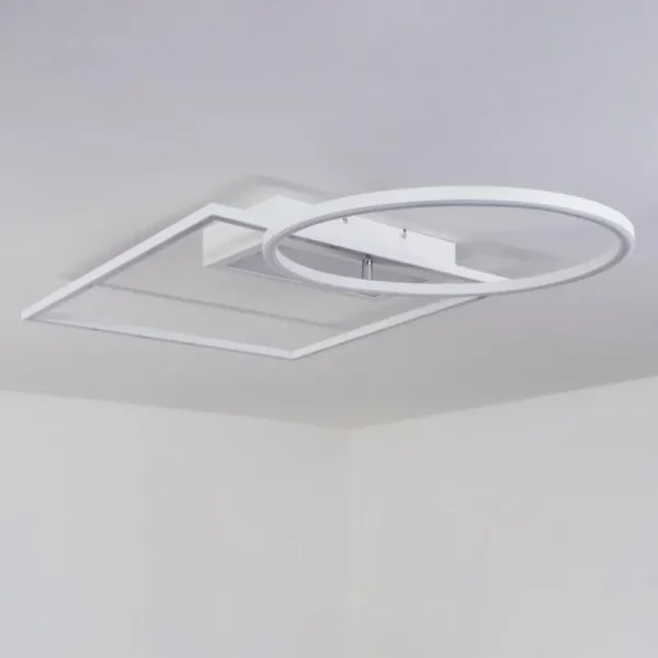 hofstein Plafonnier Loftheim LED Chrome, Blanc, 1 lumière* Lampes Modernes