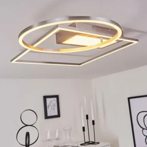 hofstein Plafonnier Loftheim LED Chrome, Nickel mat, 1 lumière* Lampes Modernes
