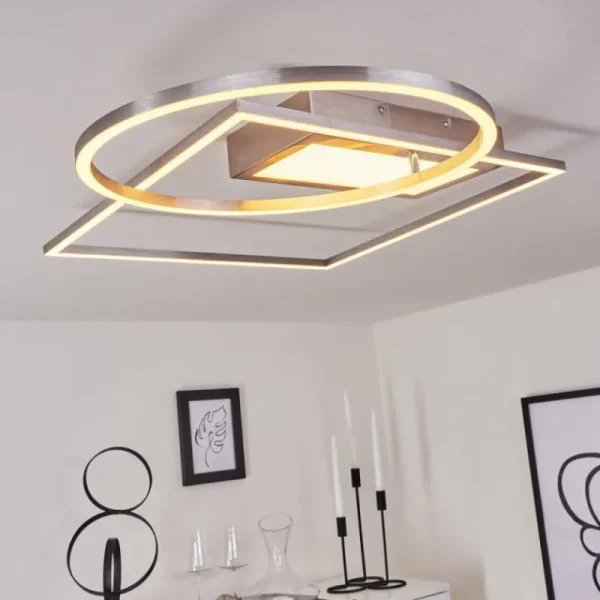hofstein Plafonnier Loftheim LED Chrome, Nickel mat, 1 lumière* Lampes Modernes