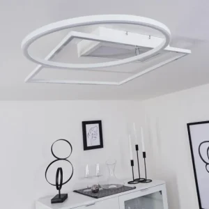hofstein Plafonnier Loftheim LED Chrome, Blanc, 1 lumière* Lampes Modernes