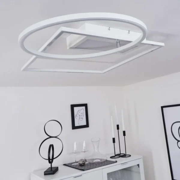 hofstein Plafonnier Loftheim LED Chrome, Blanc, 1 lumière* Lampes Modernes