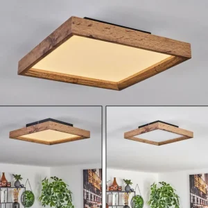 hofstein Plafonnier Longvic LED Brun, Couleur bois, Noir, 1 lumière* Lampes Modernes
