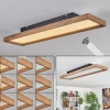 hofstein Plafonnier Longvic LED Brun, Couleur bois, Noir, 1 lumière, Télécommandes* Lampes Modernes