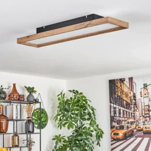 hofstein Plafonnier Longvic LED Brun, Couleur bois, Noir, 1 lumière* Lampes Modernes