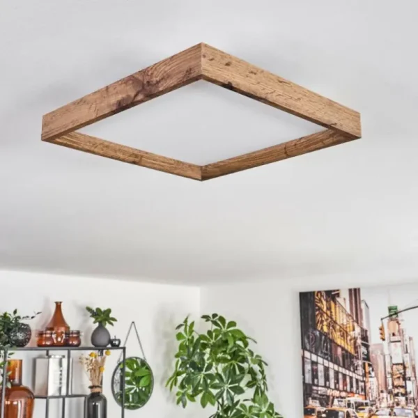 hofstein Plafonnier Longvic LED Brun, Couleur bois, Noir, 1 lumière* Lampes Modernes