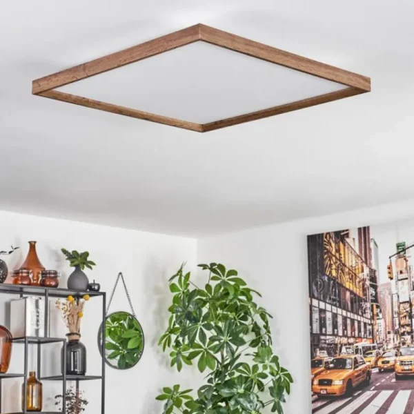 hofstein Plafonnier Longvic LED Brun, Couleur bois, Noir, 1 lumière* Lampes Modernes