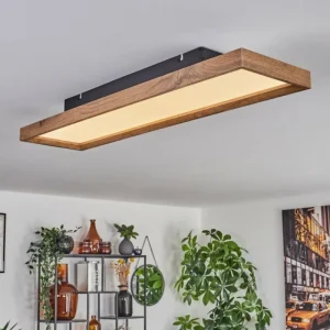 hofstein Plafonnier Longvic LED Brun, Couleur bois, Noir, 1 lumière* Lampes Modernes