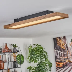 hofstein Plafonnier Longvic LED Brun, Couleur bois, Noir, 1 lumière* Lampes Modernes