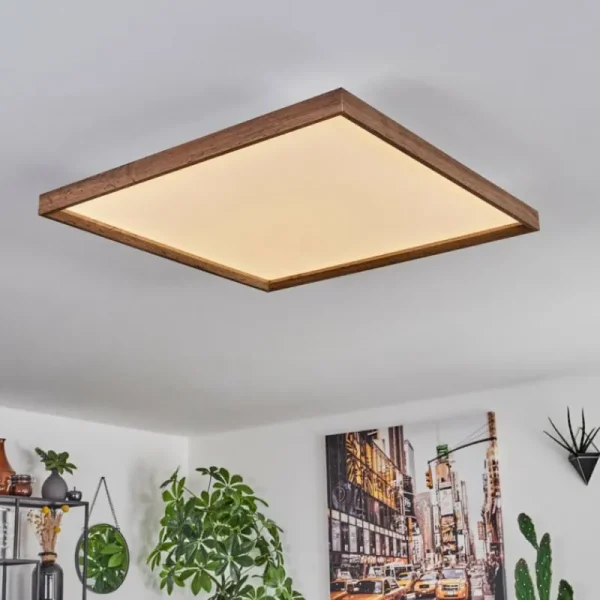 hofstein Plafonnier Longvic LED Brun, Couleur bois, Noir, 1 lumière* Lampes Modernes