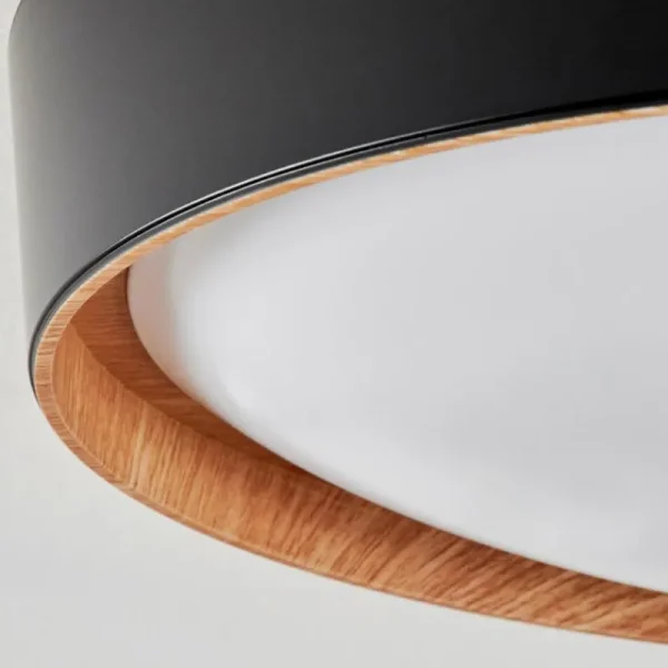 hofstein Plafonnier Louea LED Brun, Couleur bois, Noir, 1 lumière* Lampes Modernes