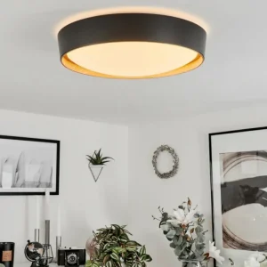 hofstein Plafonnier Louea LED Brun, Couleur bois, Noir, 1 lumière* Lampes Modernes