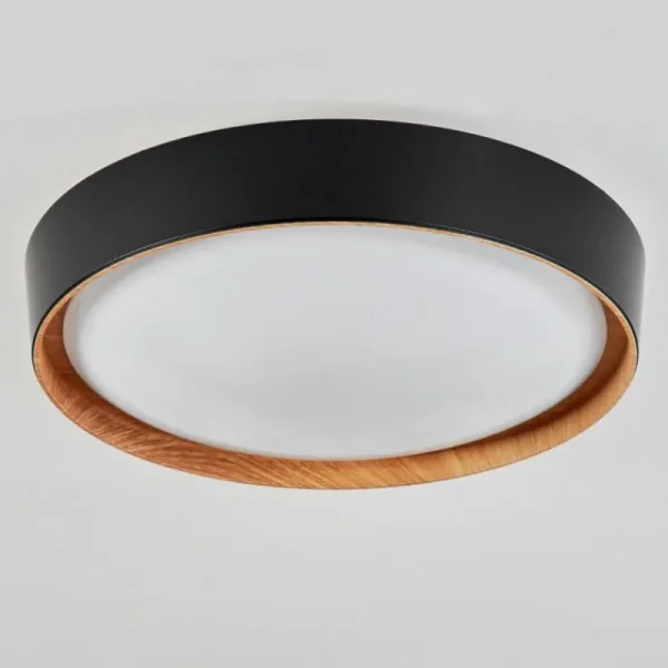 hofstein Plafonnier Louea LED Brun, Couleur bois, Noir, 1 lumière* Lampes Modernes