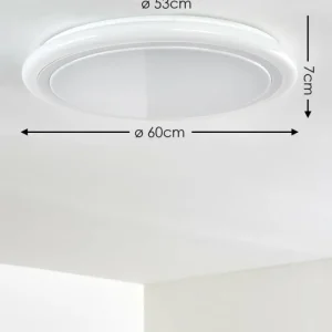 hofstein Plafonnier Lowell LED Blanc, 2 lumières, Télécommandes, Changeur de couleurs* Lampes Modernes