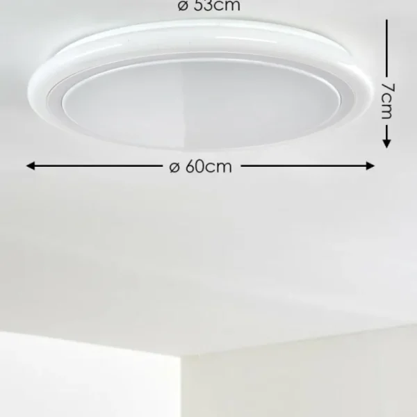 hofstein Plafonnier Lowell LED Blanc, 2 lumières, Télécommandes, Changeur de couleurs* Lampes Modernes