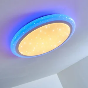 hofstein Plafonnier Lowell LED Blanc, 2 lumières, Télécommandes, Changeur de couleurs* Lampes Modernes