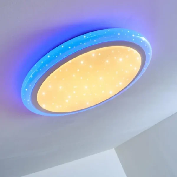 hofstein Plafonnier Lowell LED Blanc, 2 lumières, Télécommandes, Changeur de couleurs* Lampes Modernes