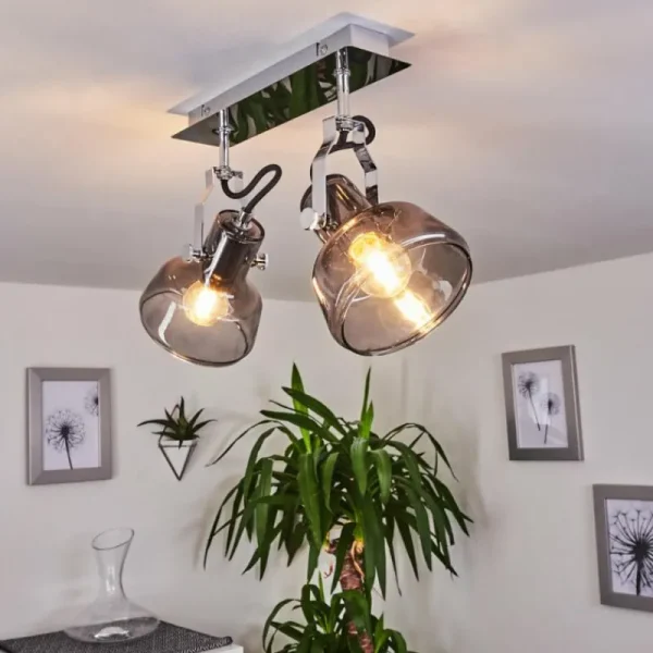 hofstein Plafonnier Lulea Chrome, 2 lumières* Lampes Modernes