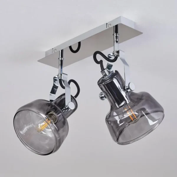 hofstein Plafonnier Lulea Chrome, 2 lumières* Lampes Modernes