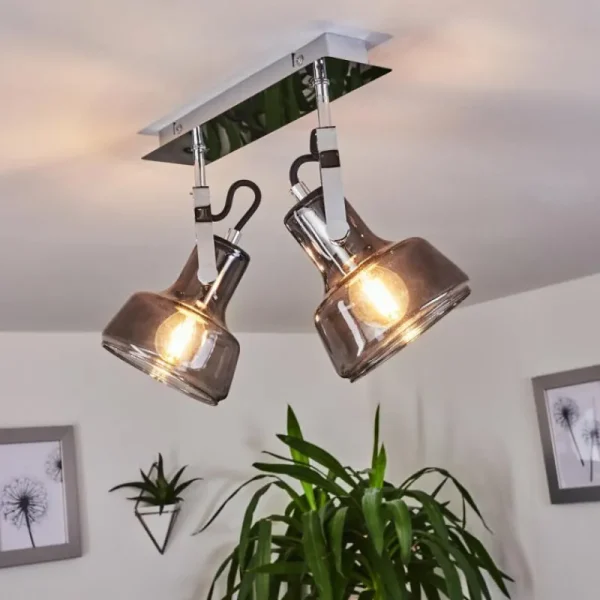 hofstein Plafonnier Lulea Chrome, 2 lumières* Lampes Modernes