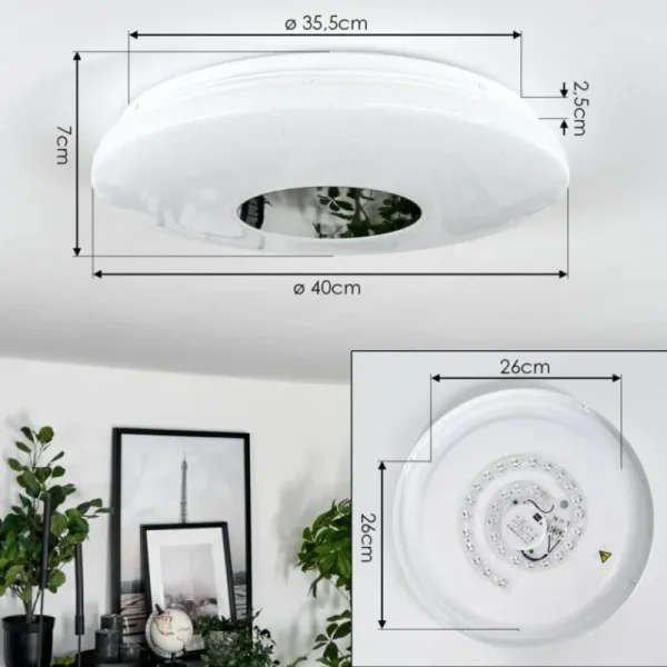 hofstein Plafonnier Lumsden LED Blanc, 1 lumière, Détecteur de mouvement* Lampes Modernes