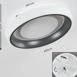 hofstein Plafonnier Mackay LED Anthracite, Blanc, 1 lumière* Lampes Modernes