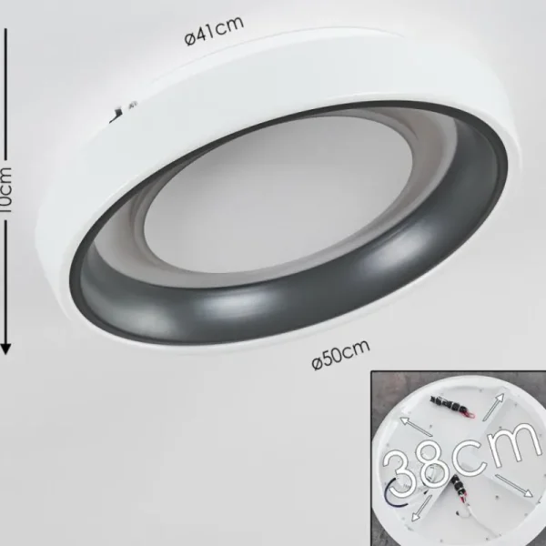 hofstein Plafonnier Mackay LED Anthracite, Blanc, 1 lumière* Lampes Modernes
