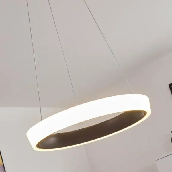 hofstein Plafonnier Mackay LED Anthracite, Blanc, 1 lumière, Télécommandes* Lampes Modernes