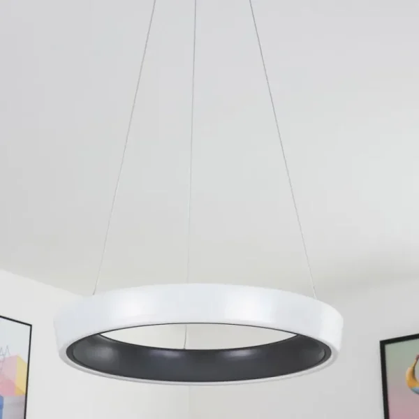 hofstein Plafonnier Mackay LED Anthracite, Blanc, 1 lumière, Télécommandes* Lampes Modernes