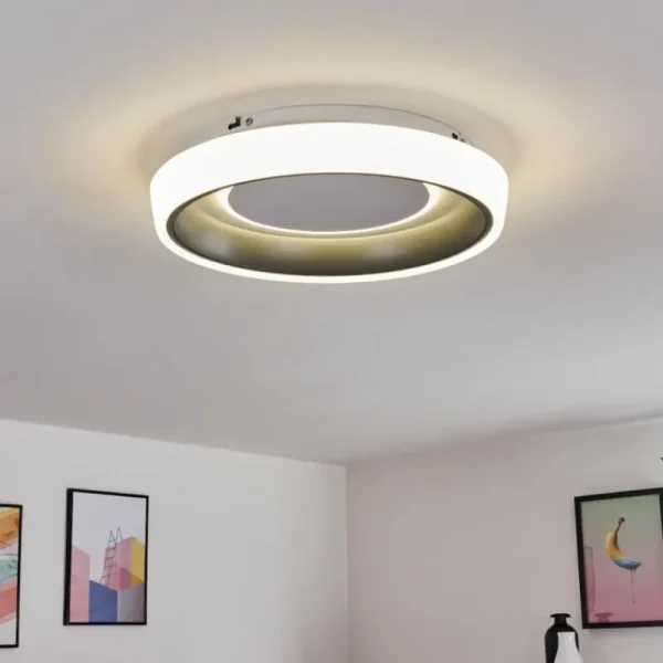 hofstein Plafonnier Mackay LED Anthracite, Blanc, 1 lumière* Lampes Modernes