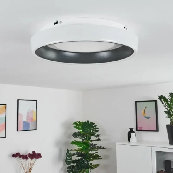 hofstein Plafonnier Mackay LED Anthracite, Blanc, 1 lumière* Lampes Modernes