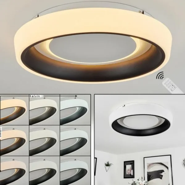 hofstein Plafonnier Mackay LED Blanc, 1 lumière, Télécommandes* Lampes Modernes