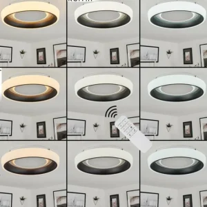 hofstein Plafonnier Mackay LED Blanc, 1 lumière, Télécommandes* Lampes Modernes