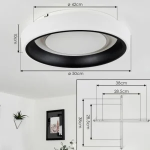 hofstein Plafonnier Mackay LED Blanc, 1 lumière, Télécommandes* Lampes Modernes
