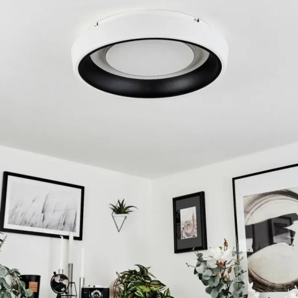 hofstein Plafonnier Mackay LED Blanc, 1 lumière, Télécommandes* Lampes Modernes