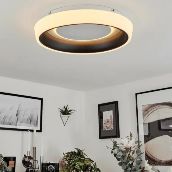 hofstein Plafonnier Mackay LED Blanc, 1 lumière, Télécommandes* Lampes Modernes