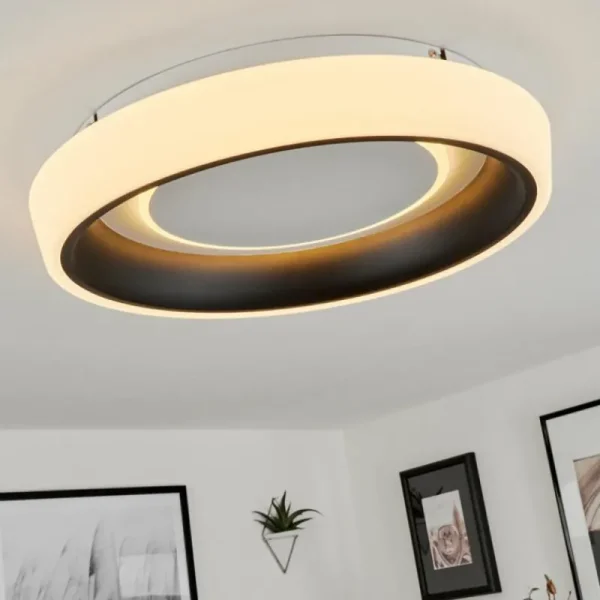 hofstein Plafonnier Mackay LED Blanc, 1 lumière, Télécommandes* Lampes Modernes