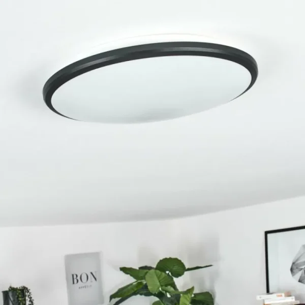 hofstein Plafonnier Magdala LED Noir, Blanc, 1 lumière* Lampes Modernes