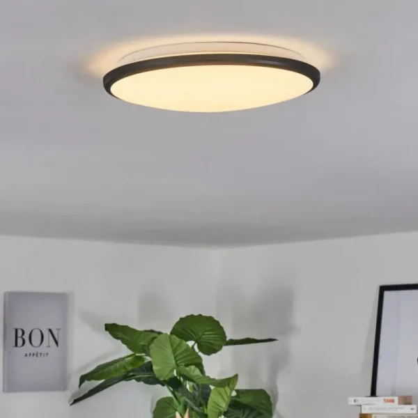 hofstein Plafonnier Magdala LED Noir, Blanc, 1 lumière* Lampes Modernes