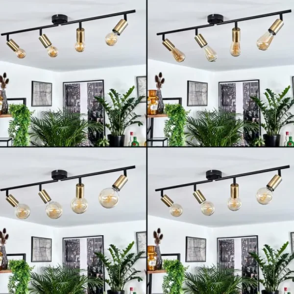 hofstein Plafonnier Maidfordo Laiton, Noir, 4 lumières* Lampes Modernes