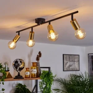 hofstein Plafonnier Maidfordo Laiton, Noir, 4 lumières* Lampes Modernes