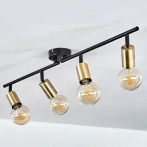 hofstein Plafonnier Maidfordo Laiton, Noir, 4 lumières* Lampes Modernes