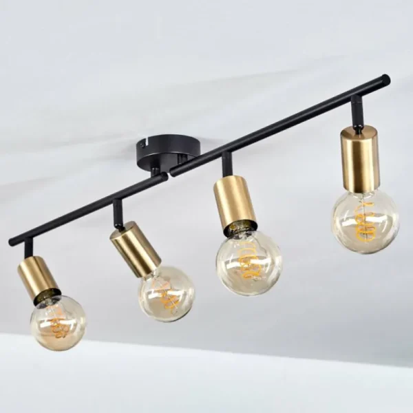 hofstein Plafonnier Maidfordo Laiton, Noir, 4 lumières* Lampes Modernes