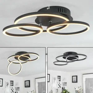 hofstein Plafonnier Malanie LED Noir, 1 lumière* Lampes Modernes