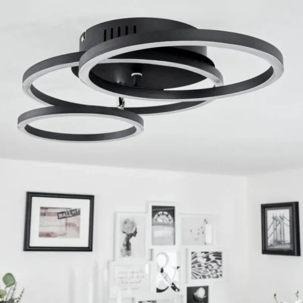 hofstein Plafonnier Malanie LED Noir, 1 lumière* Lampes Modernes