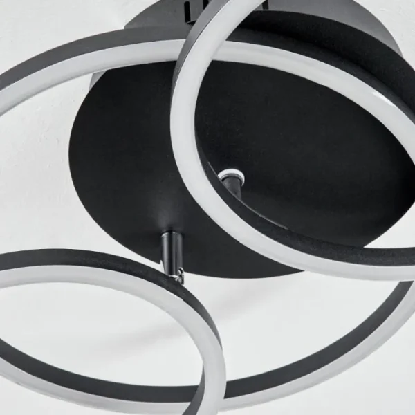 hofstein Plafonnier Malanie LED Noir, 1 lumière* Lampes Modernes